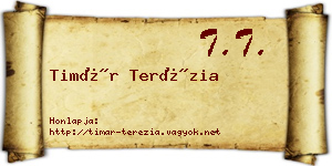 Timár Terézia névjegykártya